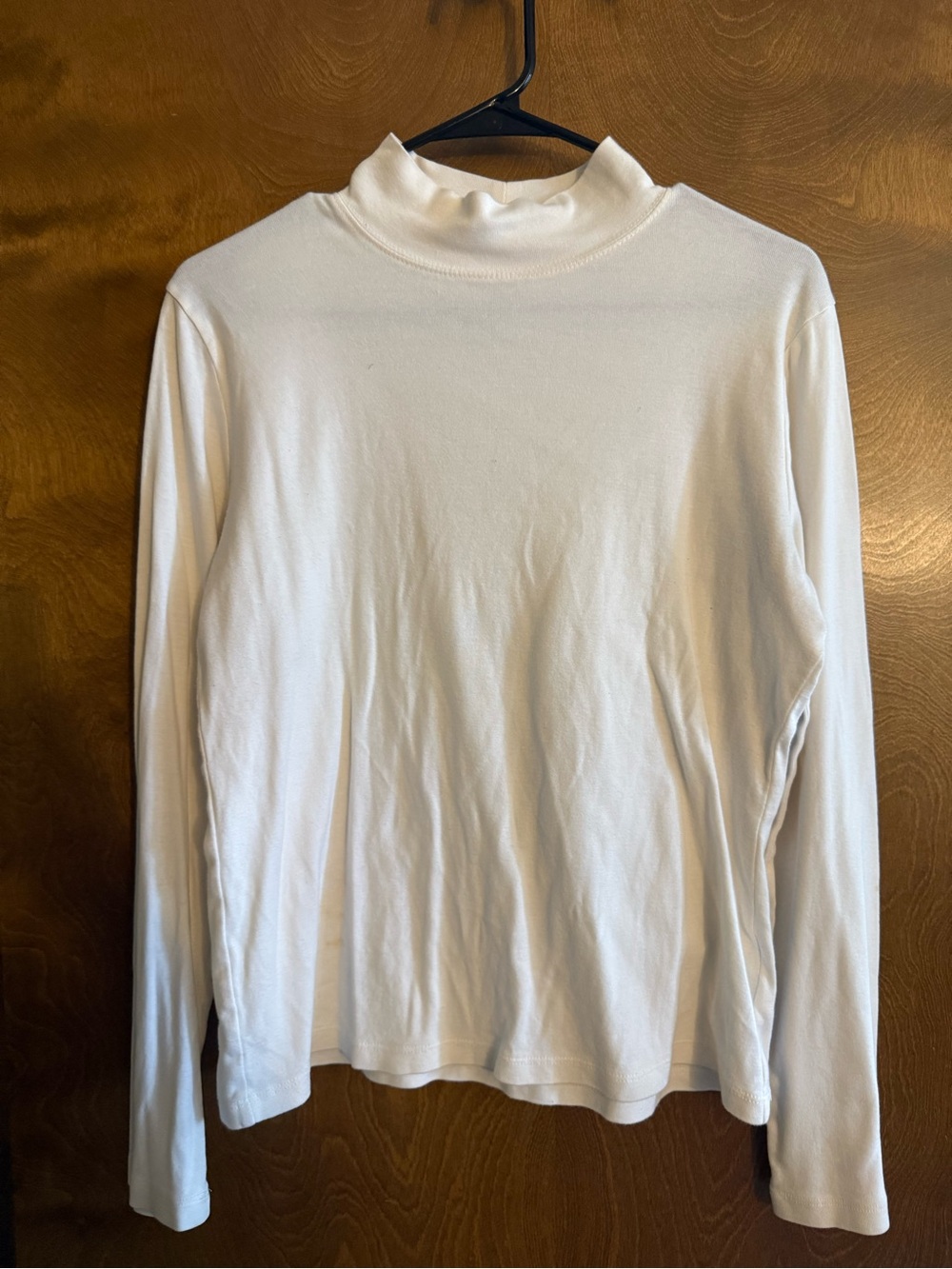 Jones New York Sport Cream Ribbed Mock Neck Top